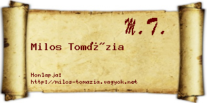 Milos Tomázia névjegykártya